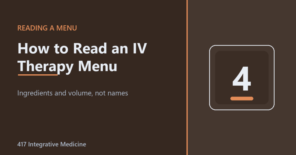How to Read an IV Therapy Menu